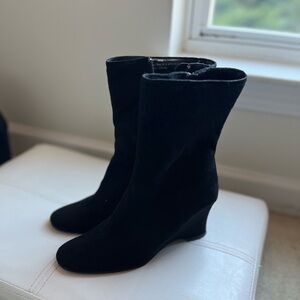 Cato black wedge boots
